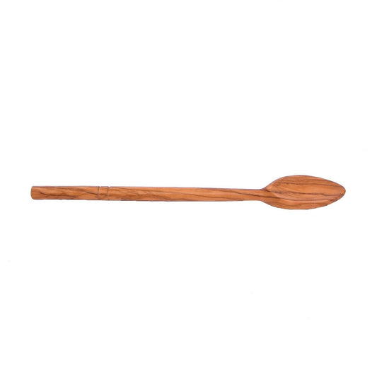 Olive Wood Round Handle Spoon 11.81" Long - Wooden Multipurpose Spoon Handmade