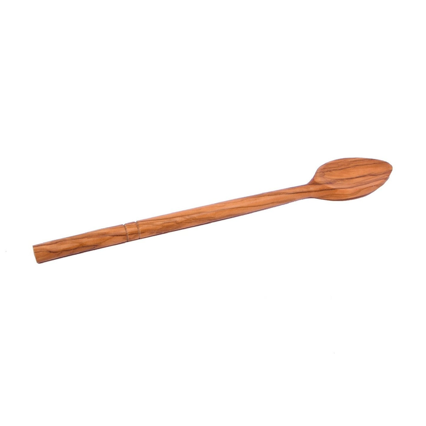 Olive Wood Round Handle Spoon 11.81" Long - Wooden Multipurpose Spoon Handmade